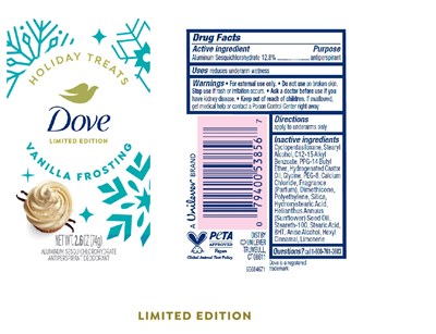 Label (Dove Holiday Treats Limited Edition Vanilla Frosting Antiperspirant Deodorant   Artwork)